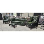 Chesterfield Soffa Fixed Seat Ant Green